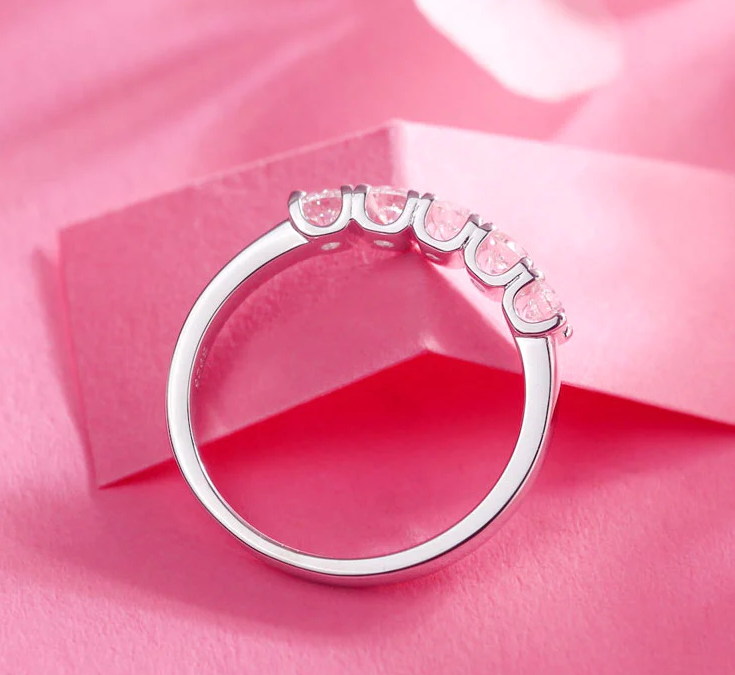 Classy Five Stone Diamond Wedding Band Ring