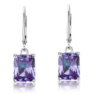 Purple Sapphire Dangle Earrings