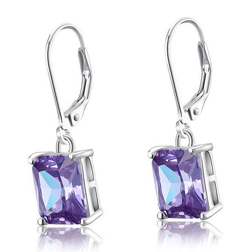 Purple Sapphire Dangle Earrings