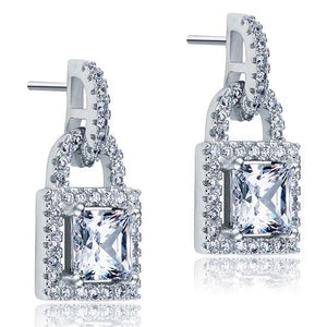 Diamond Key Lock Earring