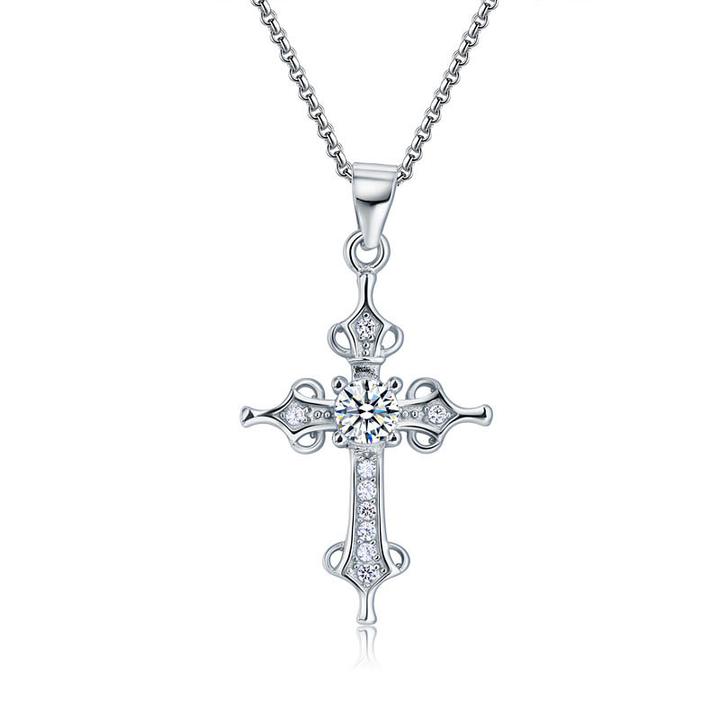 Stylish Diamond Cross Necklace