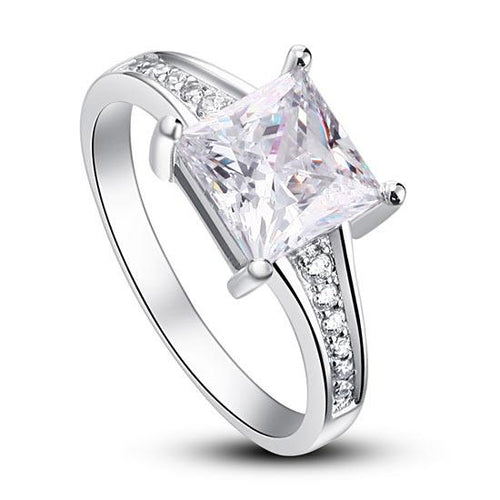 Elegant Princess Cut Engagement Ring