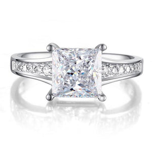 Elegant Princess Cut Engagement Ring