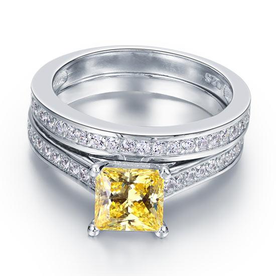 "I Choose You" Double Row Yellow Ring