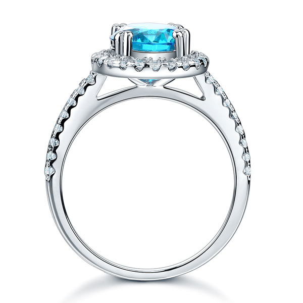 Blue Elegance Halo Ring