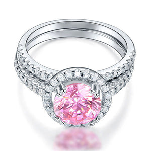 Classy Pink Halo Ring